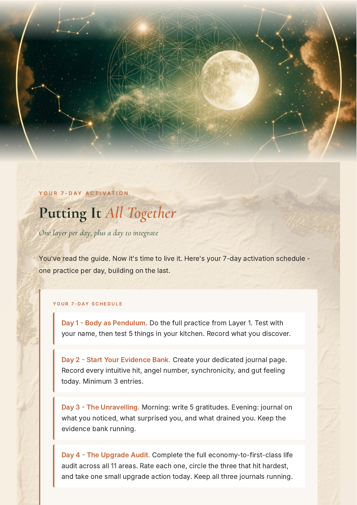 Closing - cosmic full moon with 7-day activation schedule